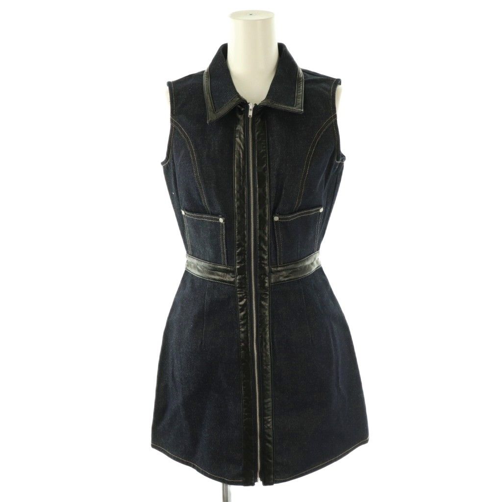 ダーリッチ Darich 25SS レザーコンビノースリデニムミニワンピース F