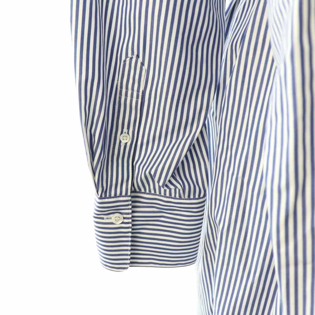 エブール ebure ストライプ シャツワンピース ロング 36 ブルー