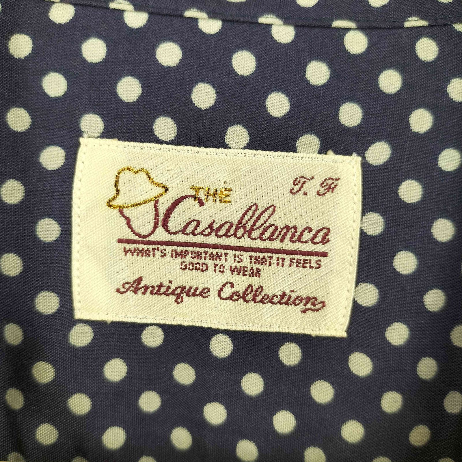 USED古着(ユーズドフルギ) {{casablanca antique collection}}ドット柄 レーヨン オープンカラーシャツ メンズ 表記無 【中古】【ブランド古着バズストア】 ユーズドフルギ USED古着 ドット柄 レーヨン オープンカラーシャツ