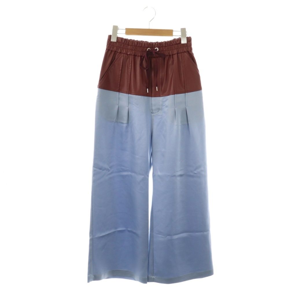 キシダミキ KISHIDA MIKI eco leather trousers ワイドパンツ エコレザー F ボルドー ライトブルー ES OS
