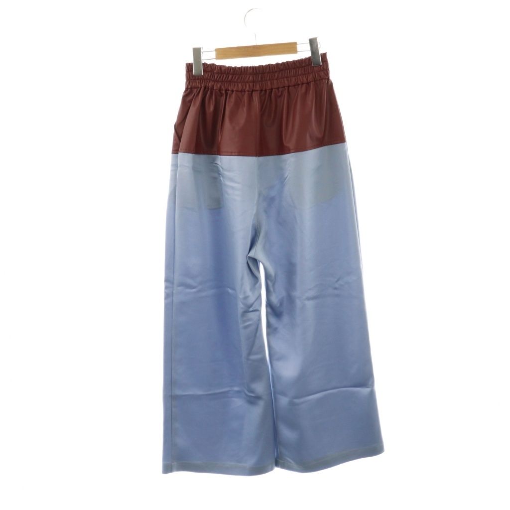 キシダミキ KISHIDA MIKI eco leather trousers ワイドパンツ エコレザー F ボルドー ライトブルー ES OS