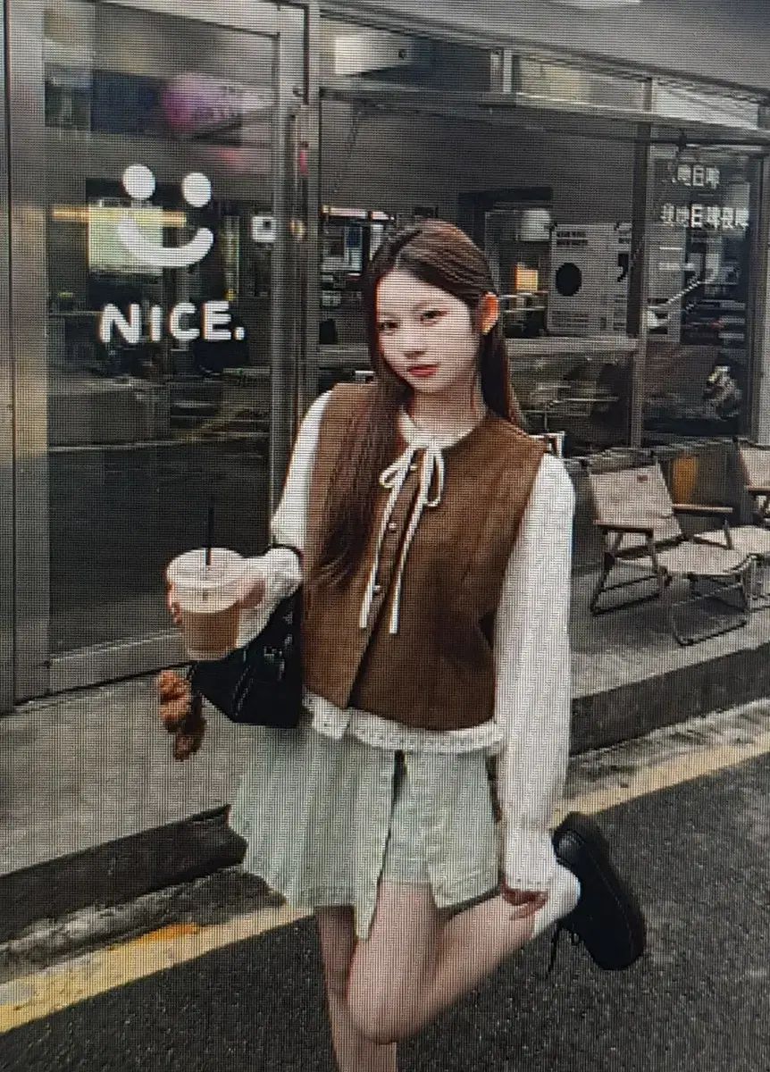 海外配送 レースKARA カラ リーボーンブラウス シャツ スウェード ベスト セット