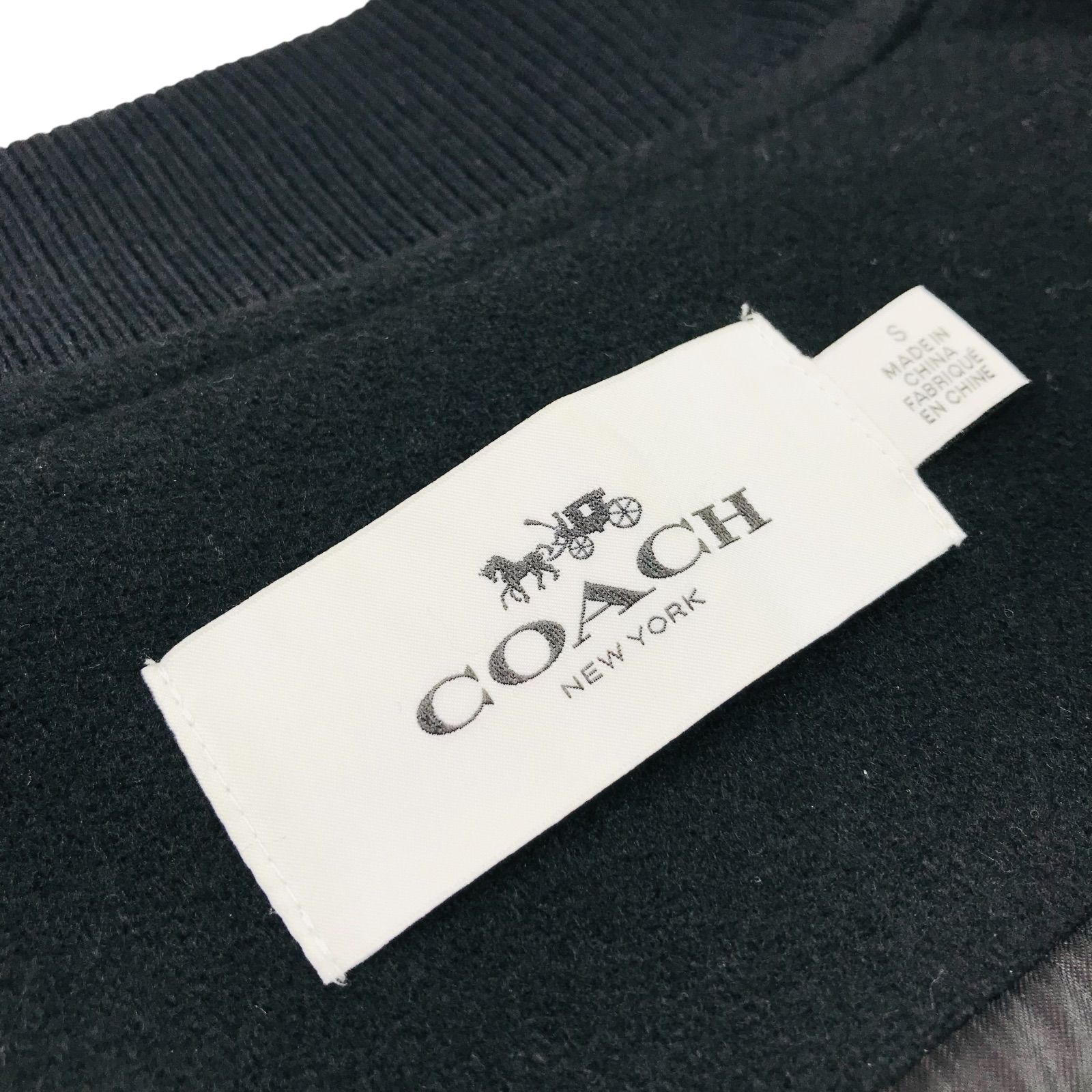 美品☆COACH・コーチ レディース マルチワッペン付き レザー切替し 