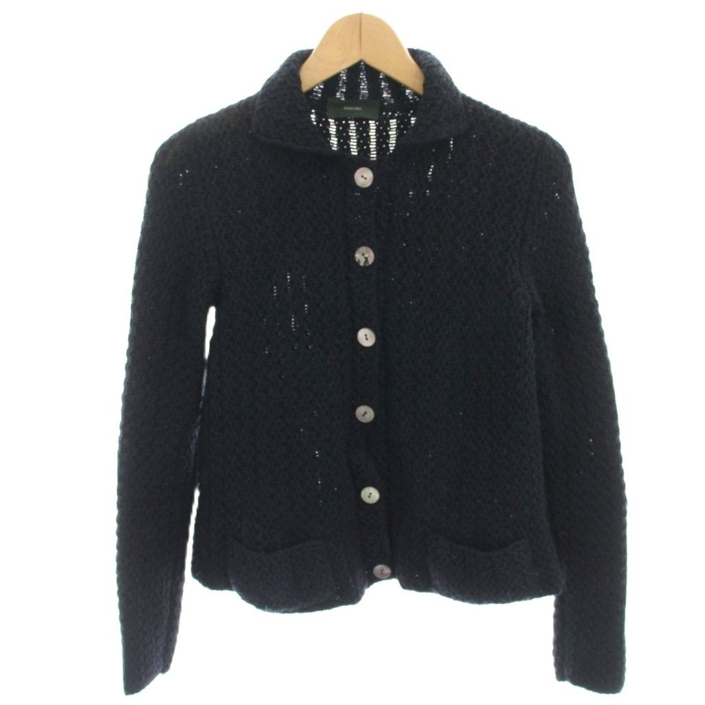 ザノーネ ZANONE ニットカーディガン 長袖 ウール 42 紺 ネイビー EZAN-9-651 NO-12 HN