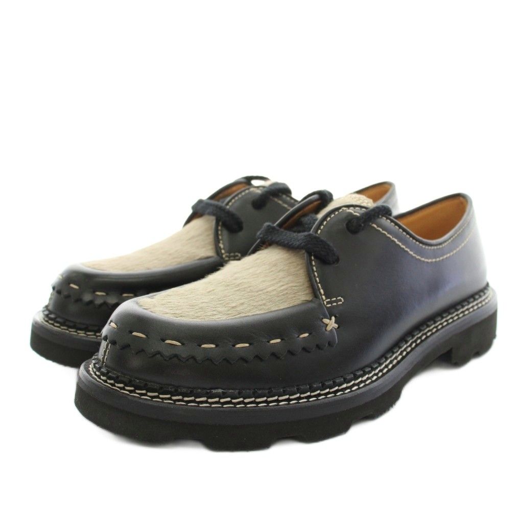 リーガル REGAL チロリアンタイプシューズ カジュアルシューズ レザー ハラコ き 23 黒 ブラック ベージュ NC 22 C F 13 N YT