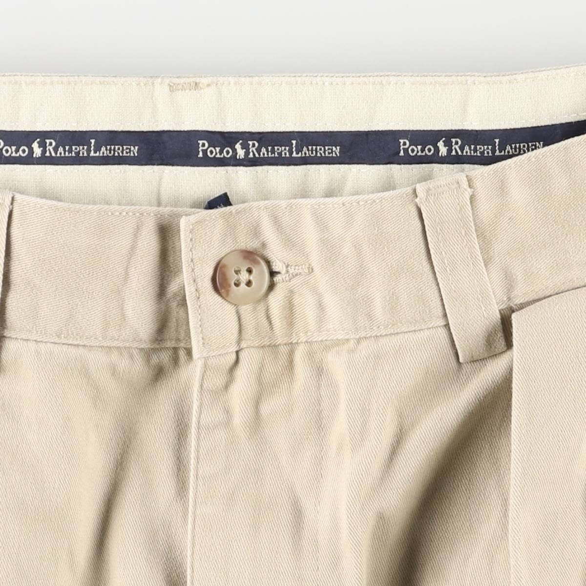 Polo by Ralph Lauren ツータック　チノパン　USA製　W32 古着 ラルフローレン Ralph Lauren Polo Ralph Lauren ツータック