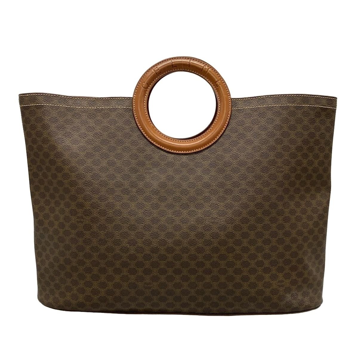 CELINE(セリーヌ) トートバッグ マカダム柄 ダークブラウン×ブラウン