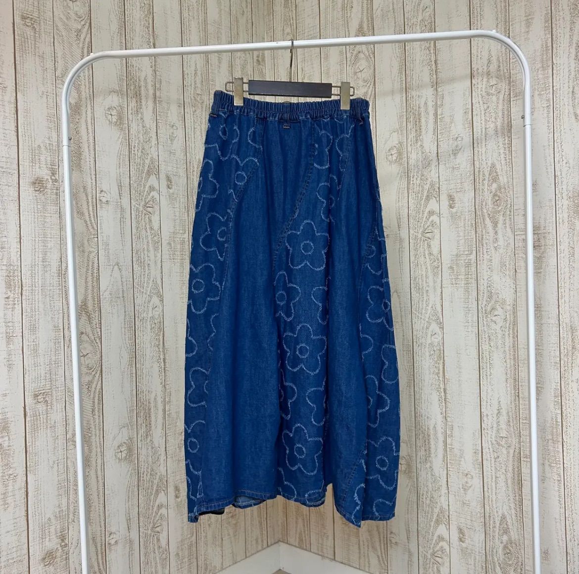 お花ジャガードデニムスカート 153753