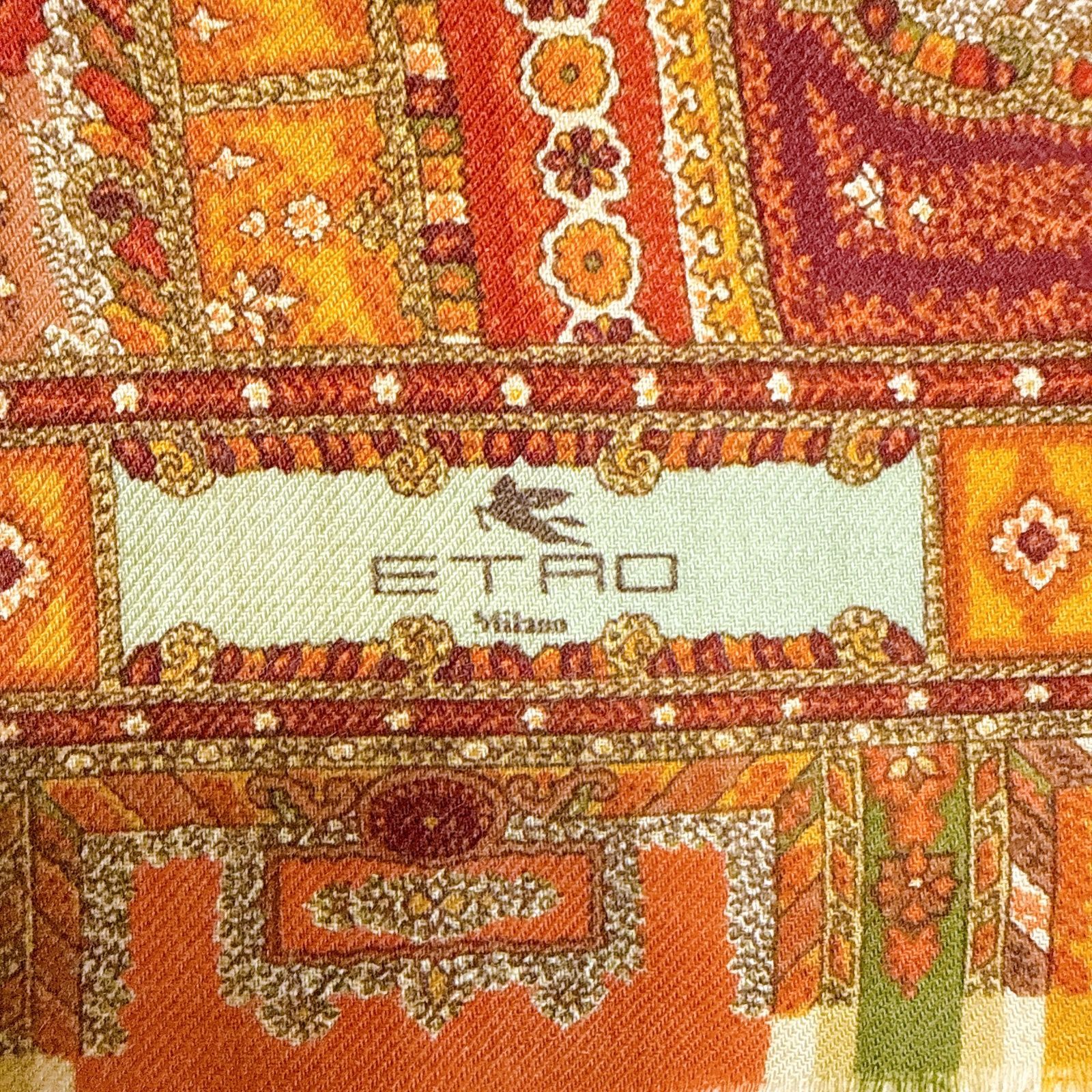 ETRO エトロ フリンジ 総柄 マフラー スカーフ ストール ショール