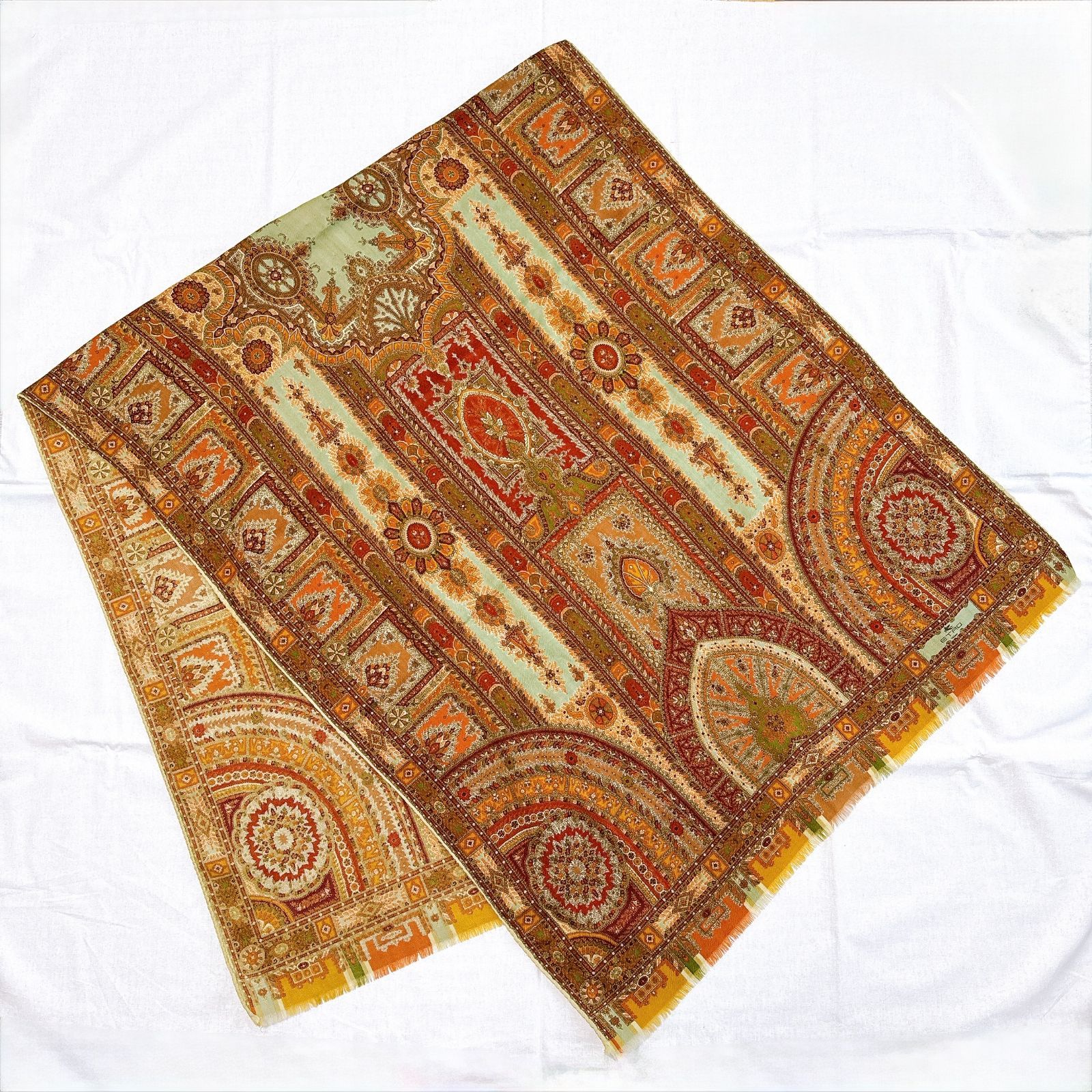 ETRO エトロ フリンジ 総柄 マフラー スカーフ ストール ショール