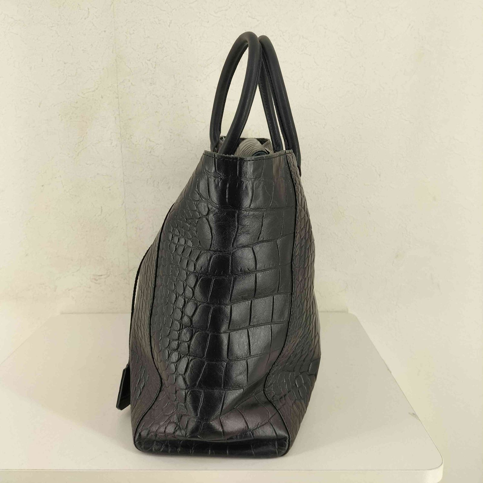 ユーズドフルギ USED古着 クロコ型押しレザートートバック レディース