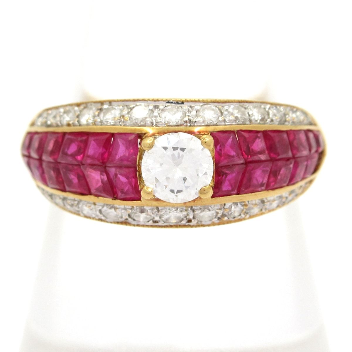 Unbranded ノーブランド リング K 18 YG×ダイヤモンド×ピンク 総重量 5.4 g 1.98刻印 0.63刻印