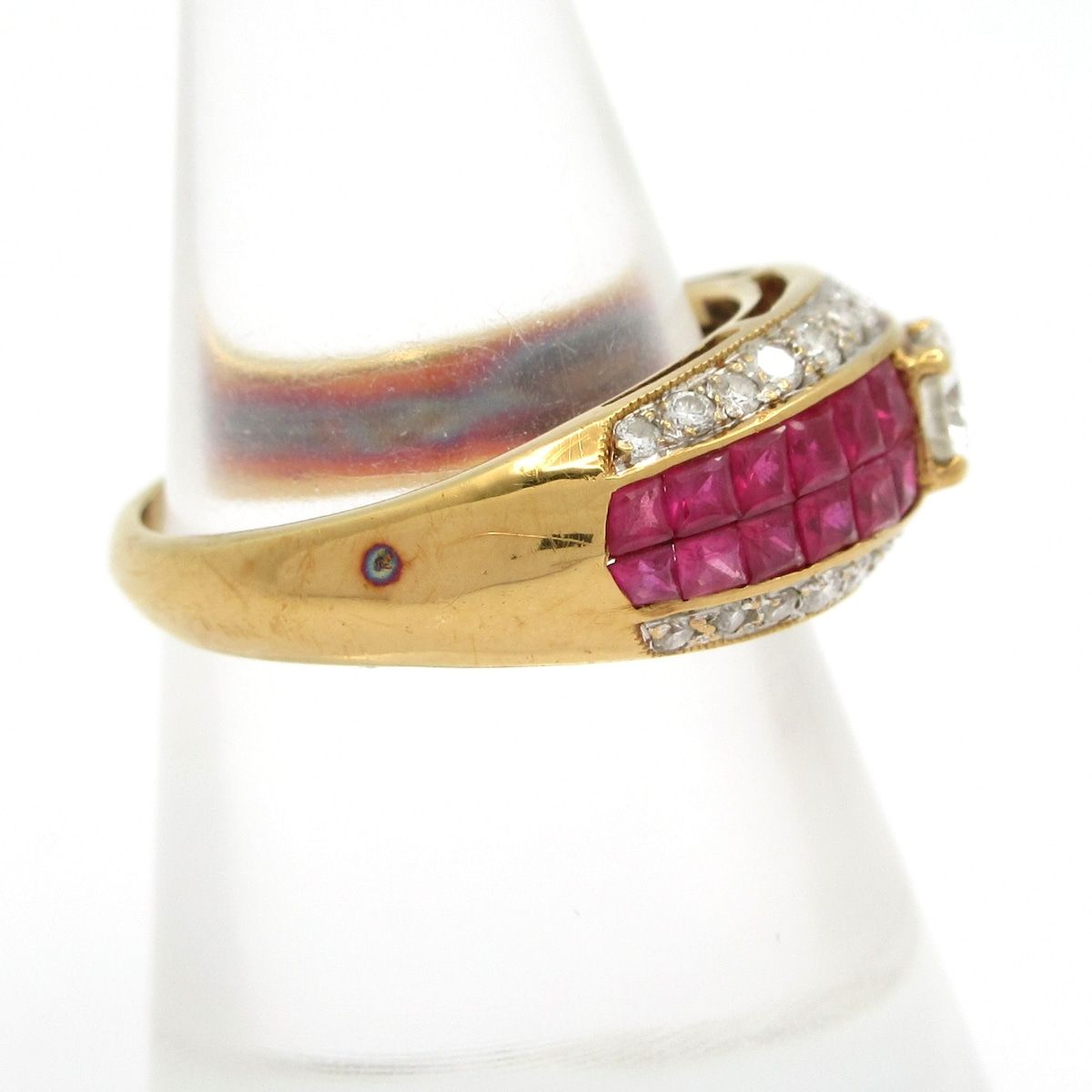 Unbranded ノーブランド リング K 18 YG×ダイヤモンド×ピンク 総重量 5.4 g 1.98刻印 0.63刻印