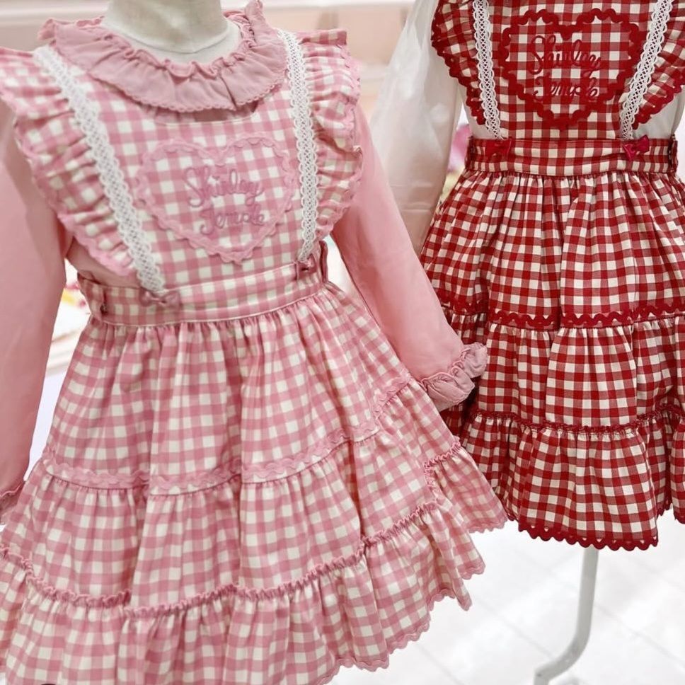 美品 シャーリーテンプル Shirley Temple ハートフリルギンガム