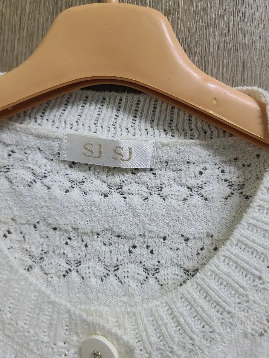 SJSJ エスジェイエスジェイ 白 半袖 カーディガン