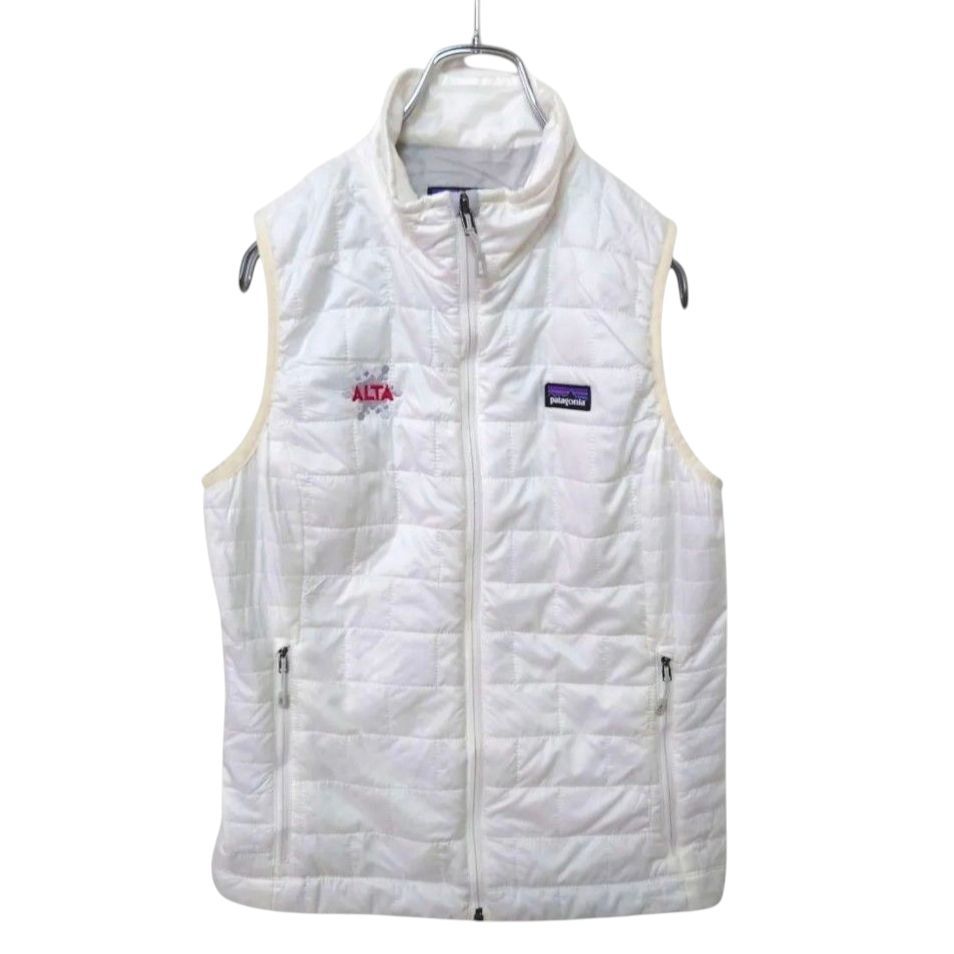 patagonia 刺繍デザイン ナノパフベスト ホワイト A-2702