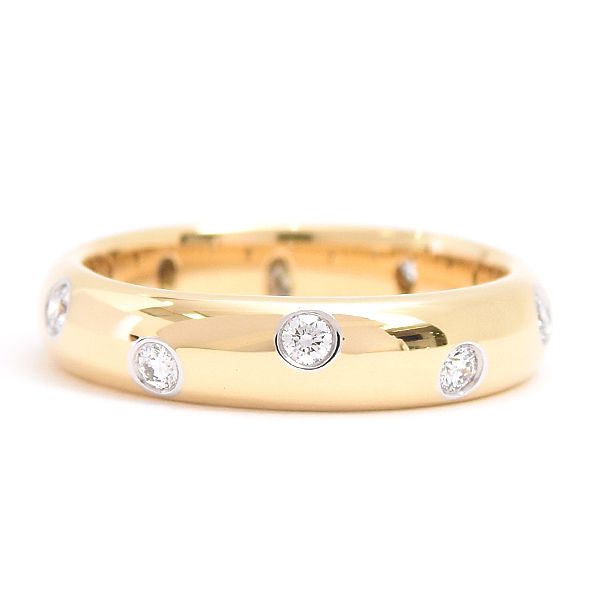 ティファニー 指輪 レディース ドッツ リング 9号 イエローゴールド プラチナ 750 YG×PT 950 TIFFANY