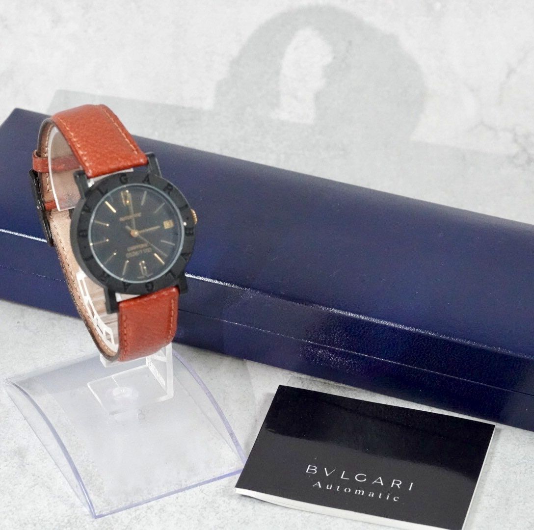 BVLGARI ブルガリ Carbon G Limited Edition 1100 Automatic Rare Black Dial Accents 日本 自動巻き 稼働品 裏スケ