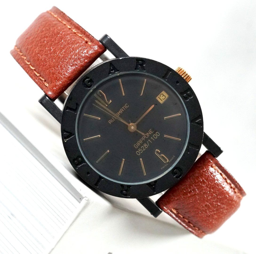 BVLGARI ブルガリ Carbon G GIAPPONE Limited Edition 1100 Automatic Rare Black Dial G Accents 日本 自動巻き 稼働品 裏スケ