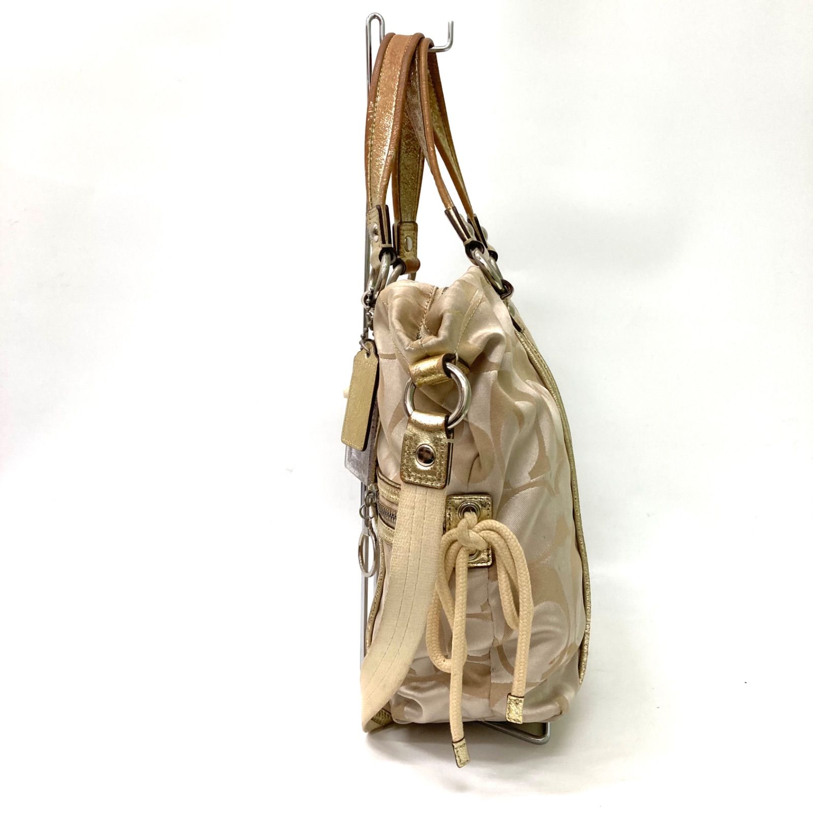 COACH】コーチ シグネチャー ハンドバッグ 肩掛けバッグ 2WAY ゴールド 