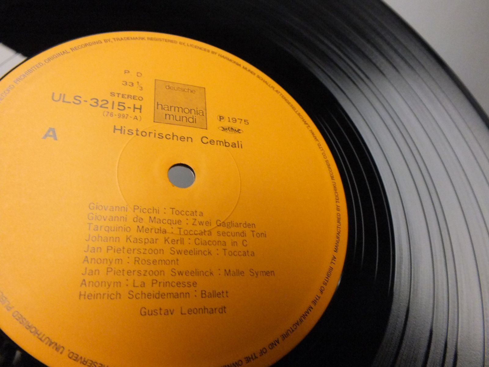 LP ULS-3215-H 【チェンバロ】 グスタフ・レオンハルト GUSTAV