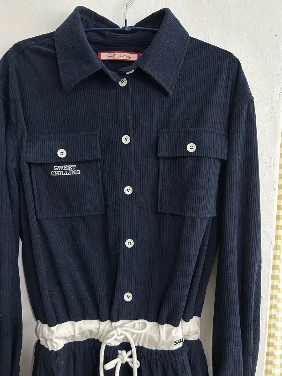  スイートChilling Ver. コーデュロイ シャツ ONE PIECE xs 長袖 七分袖 ミニワンピース