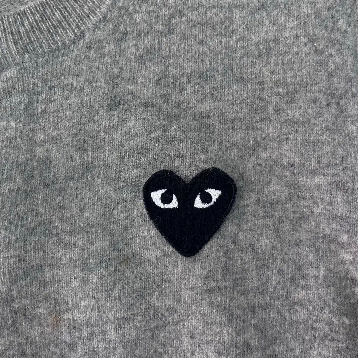  W 95 コム デ ギャルソン ハート ワッペン ウール カーディガン 長袖 カーディガン ボレロ アンサンブル