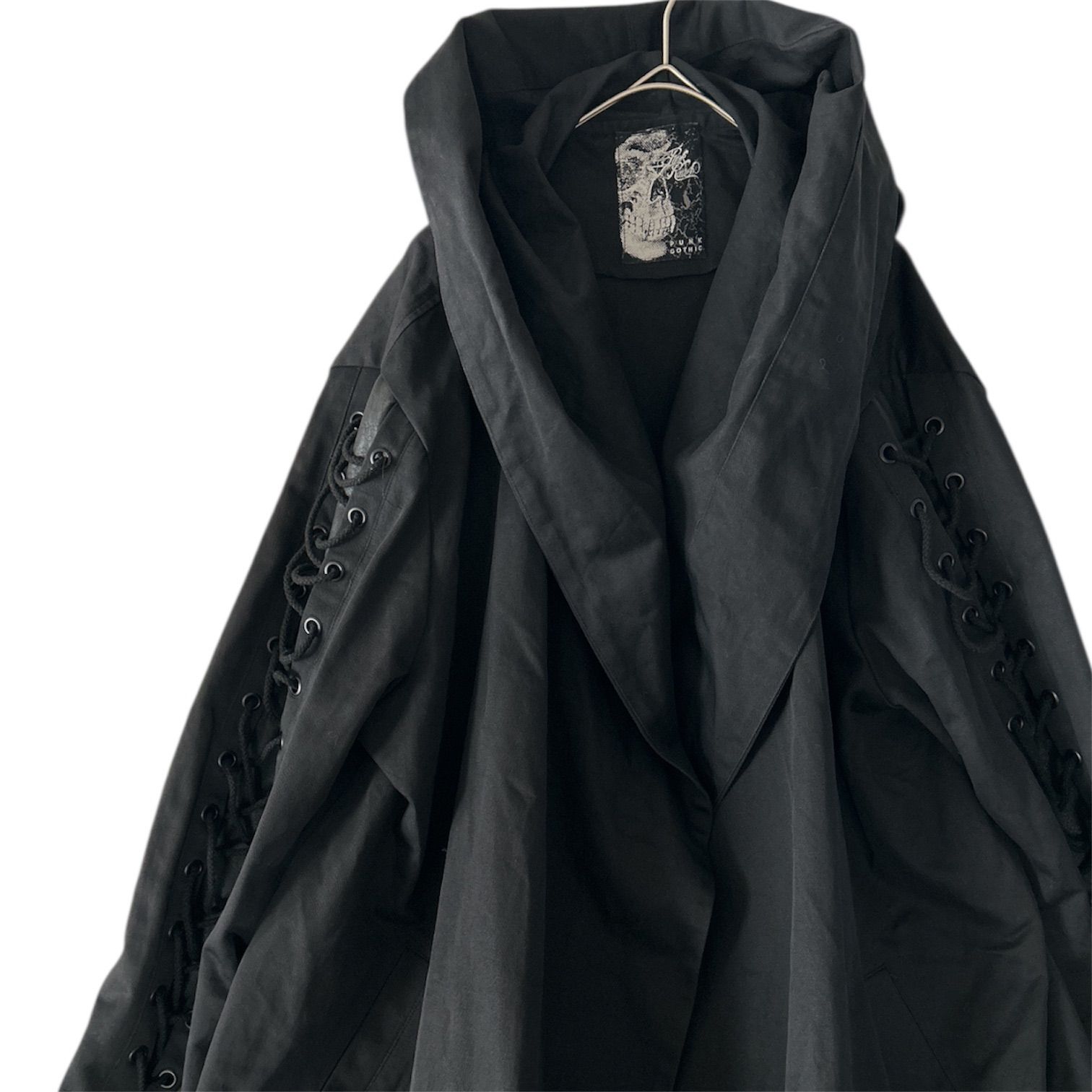 パンクレイブ PUNK RAVE デザインコート ロングコート フード 編み込み