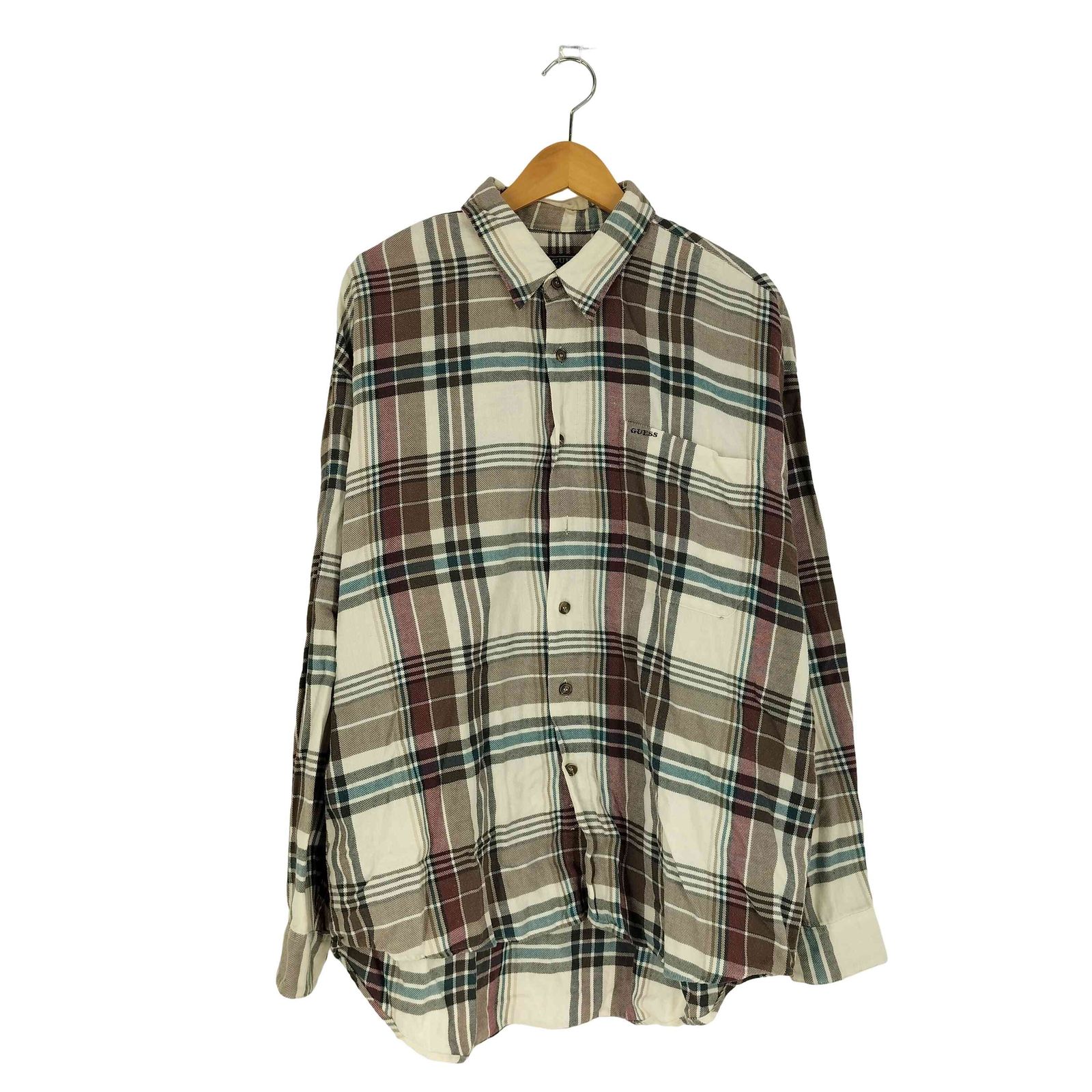 ゲス GUESS 90-2000S 香港製 コットン チェックシャツ メンズ import