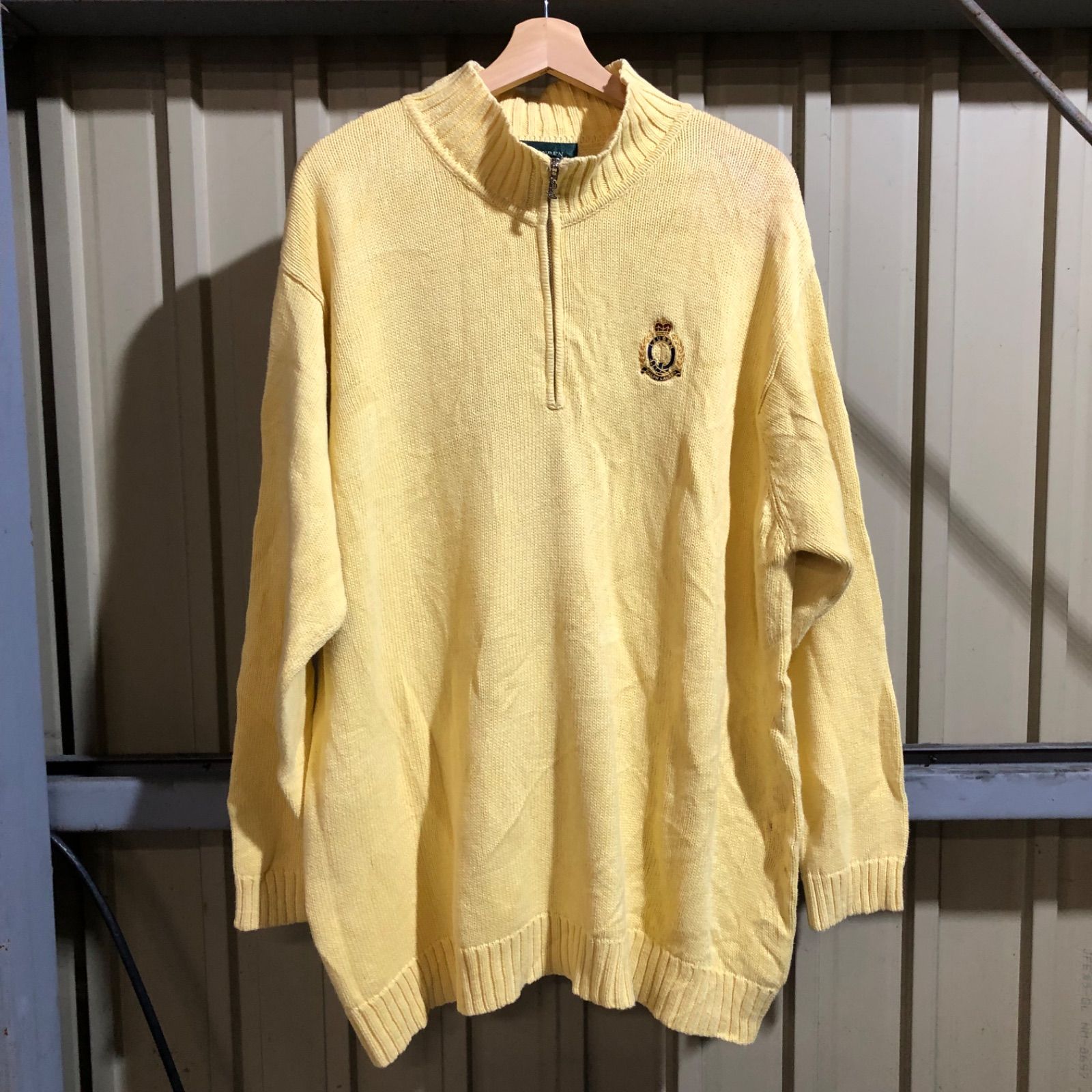1221 LAULEN RALPH LAUREN ハーフジップ セーター イエロー 2XL