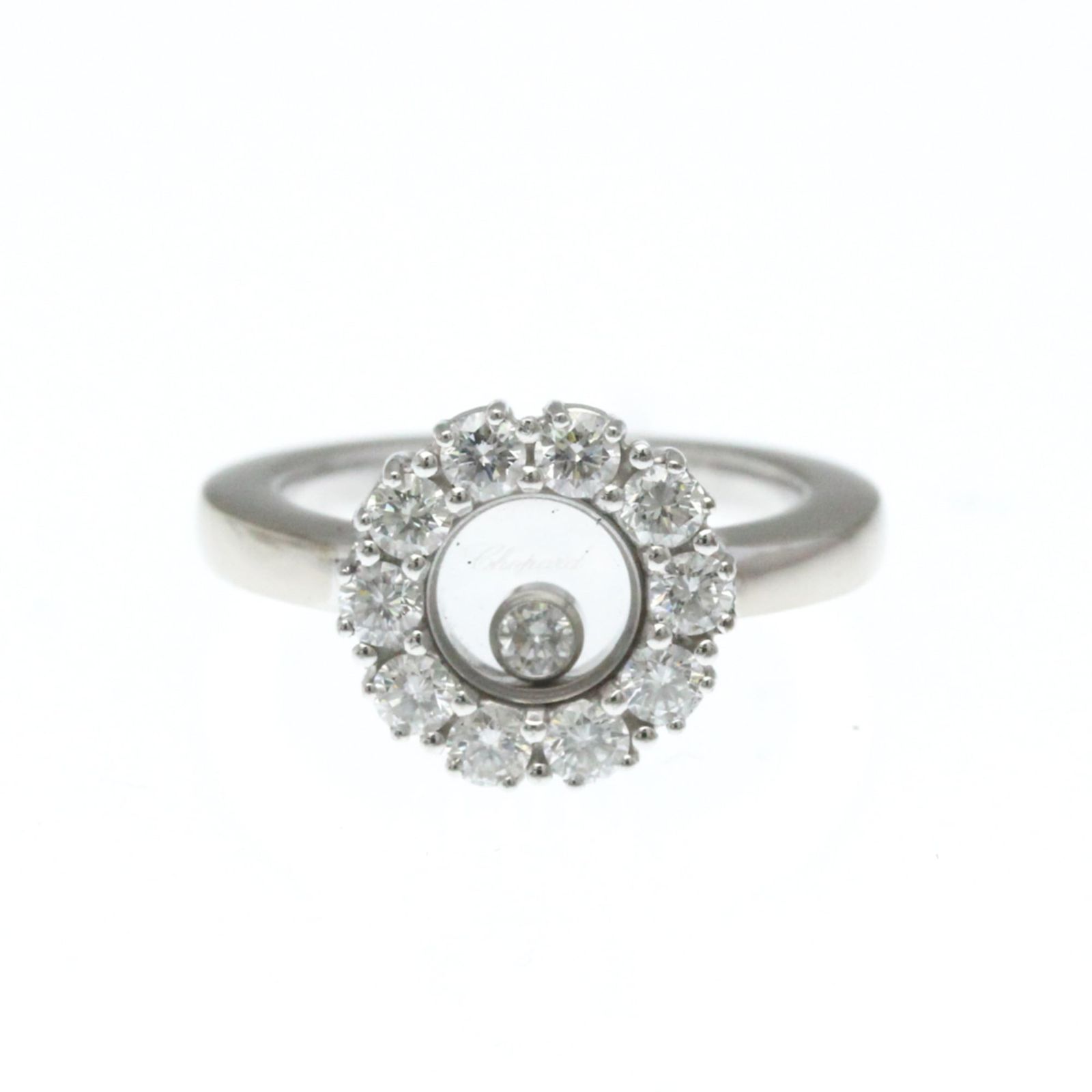 ショパール Chopard ハッピーダイヤモンド リング 82 6215 K 18ホワイトゴールド 18 WG ファッション ダイヤモンド バンドリング シルバー