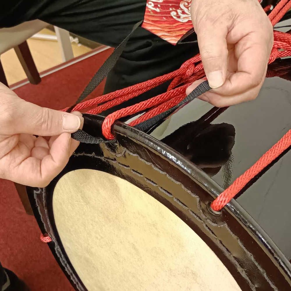 肩の痛みから解放】 担ぎ桶胴太鼓 ストラップ 波オレンジ 幅広10cm