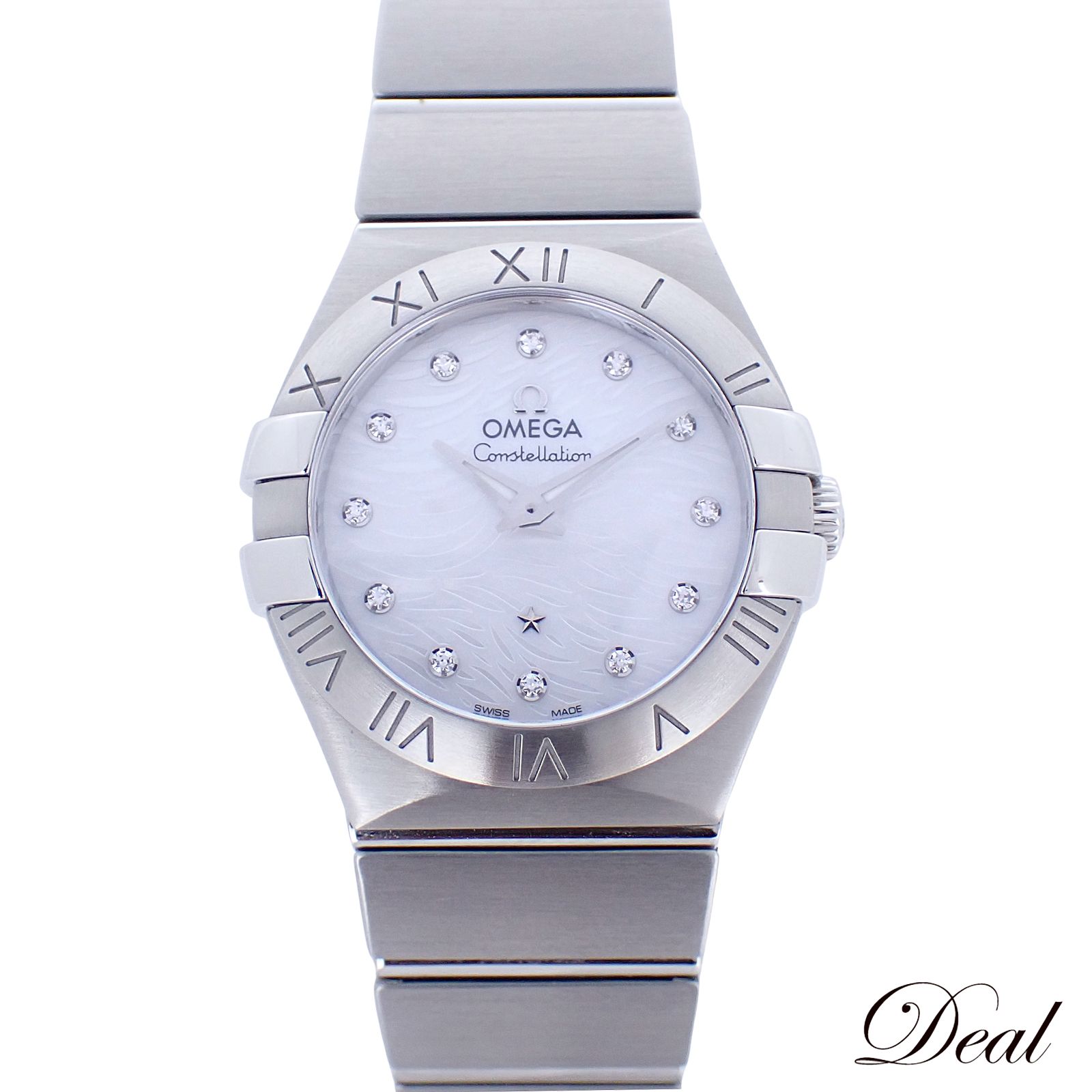 12 Pダイヤ シェル オメガ コンステレーション 123.10.27.60.55.004 レディース 腕時計