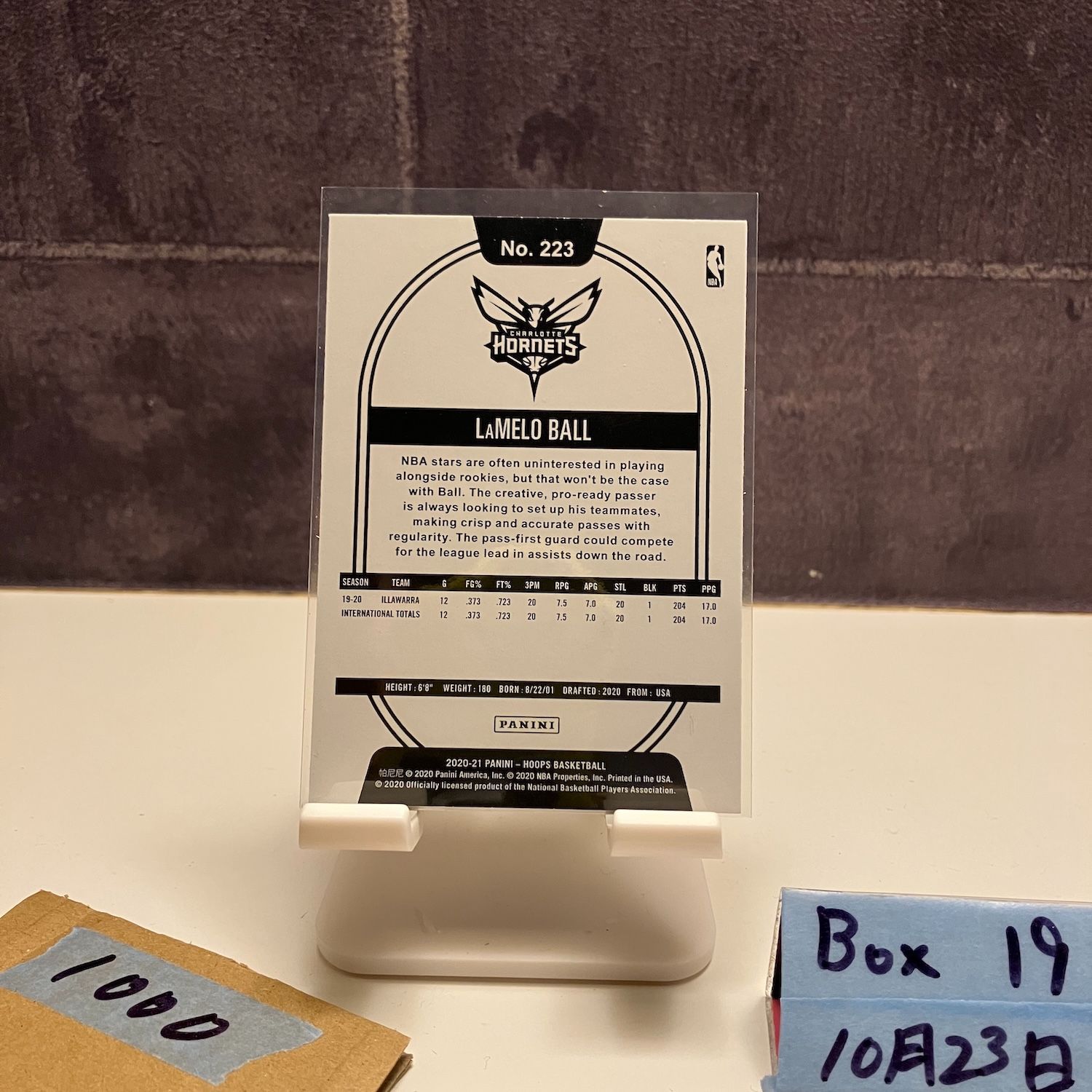 2020 Panini Hoops LAMELO BALL Charlotte Hornets RC ルーキー Rookie
