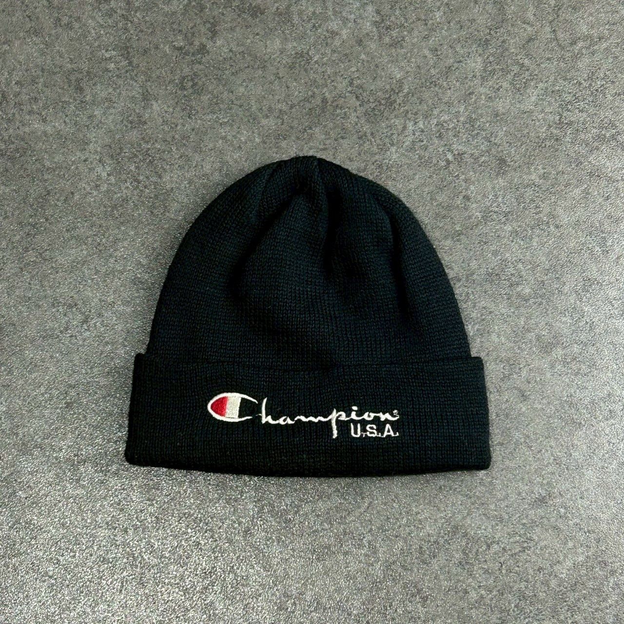 USA製 Vintage Champion Wool Knit Beanie チャンピオン ビーニー 