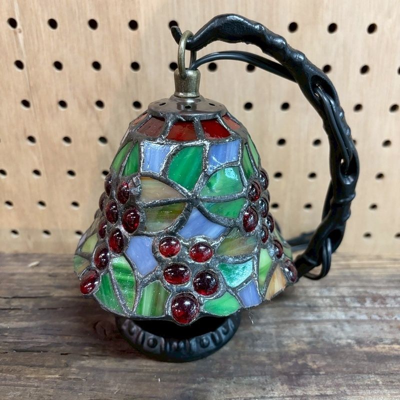 ステンドグラス テーブルランプ 高さ18cm 吊るし型 ぶどう 葡萄 ランプ