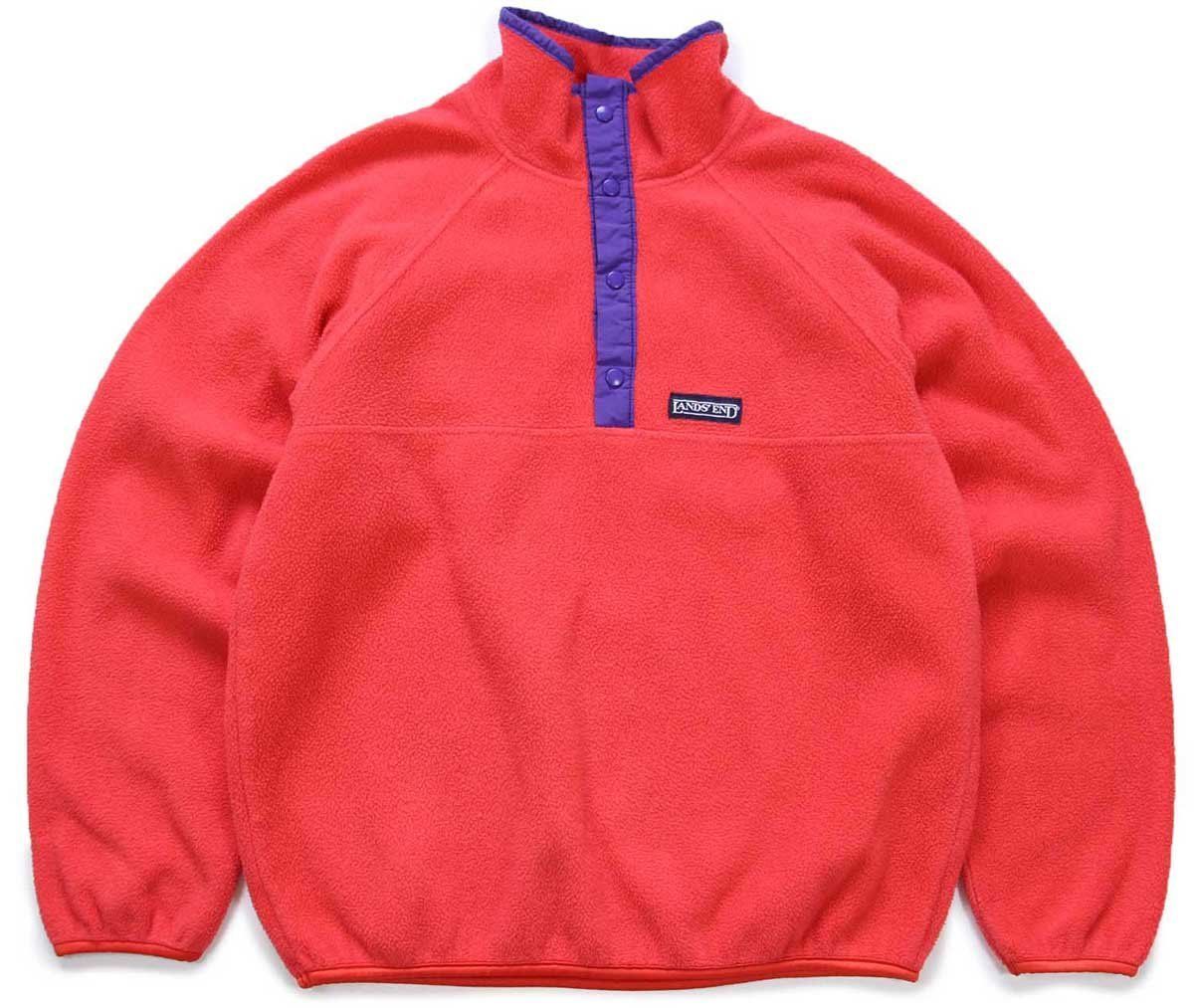 90s USA製 LANDS'ENDランズエンド スナップT プルオーバー フリース