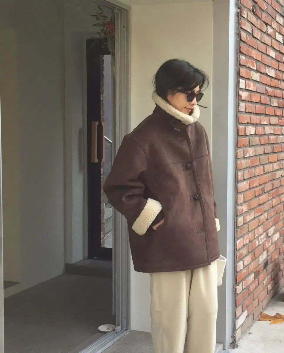  フォレスト リー リアル ウール ムートン ロングコート ジャケット アウター