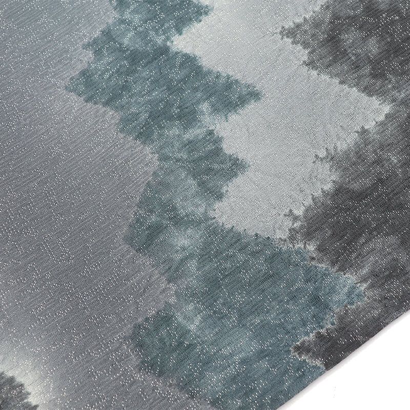  袋帯 おしゃれ袋帯 洒落用 正絹 全通柄 灰青 部分絞り 風景柄 山柄 長さ453 cm 幅31 和装 おしゃれ着向き 着物 仕立て上がり 袋帯 帯