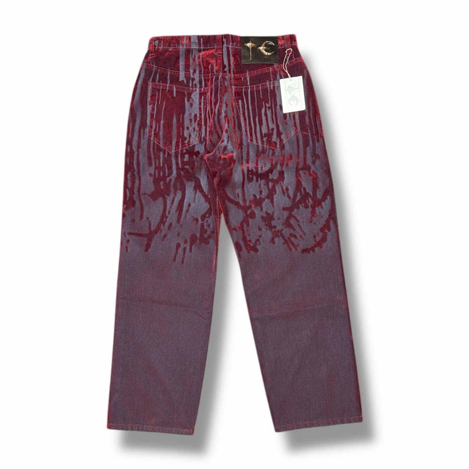 未使用 THUG CLUB 25SS BlOOD LAZERED DENIM PANTS ブラッドレーザー