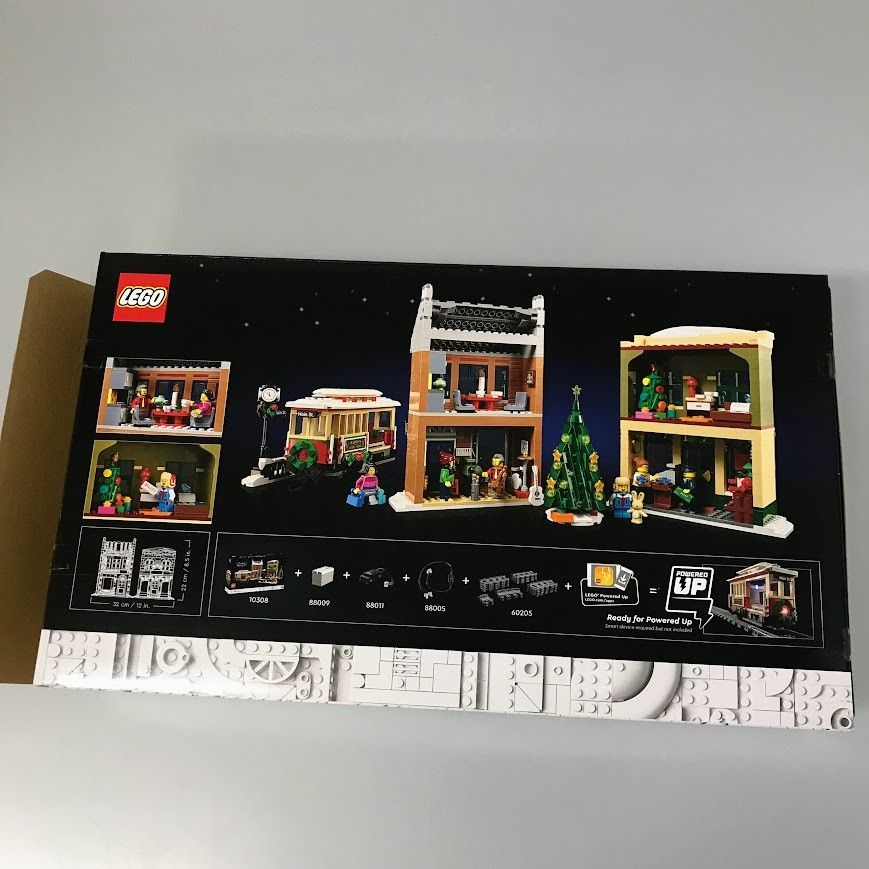 LEGO レゴ ウィンタービレッジ 10308 の街 製造終了品 DB-159-B 1 大人レゴ 冬 ミニフィグ 子ども ツリー 路面電車 トレイン 乗り物 外箱 組み立て説明書 371