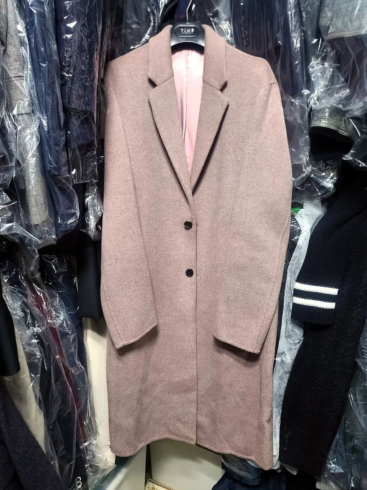 반하트 디 알바자 イタリア ウールカシミア ピンク ハンドメイド コート 105