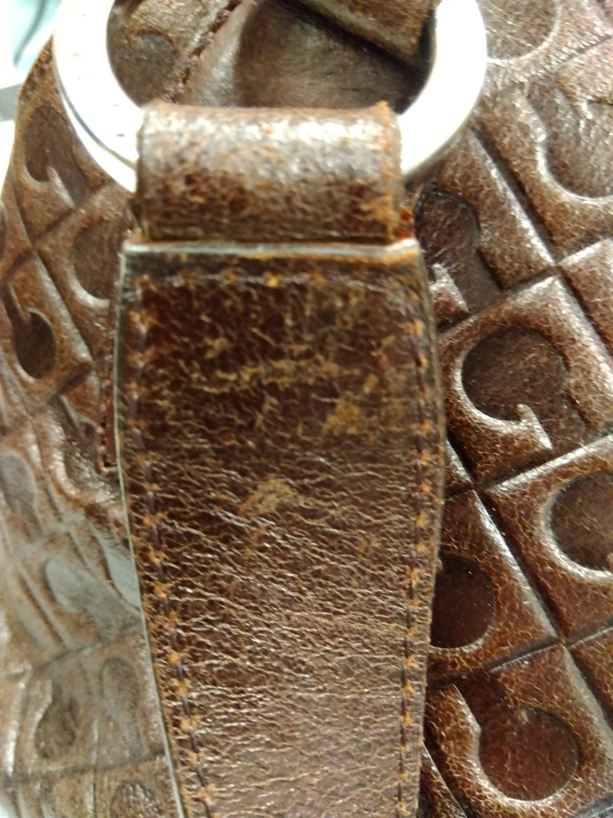 M7 ゲラルディーニ GHERARDINI ハンドバッグ レザー ダークブラウン