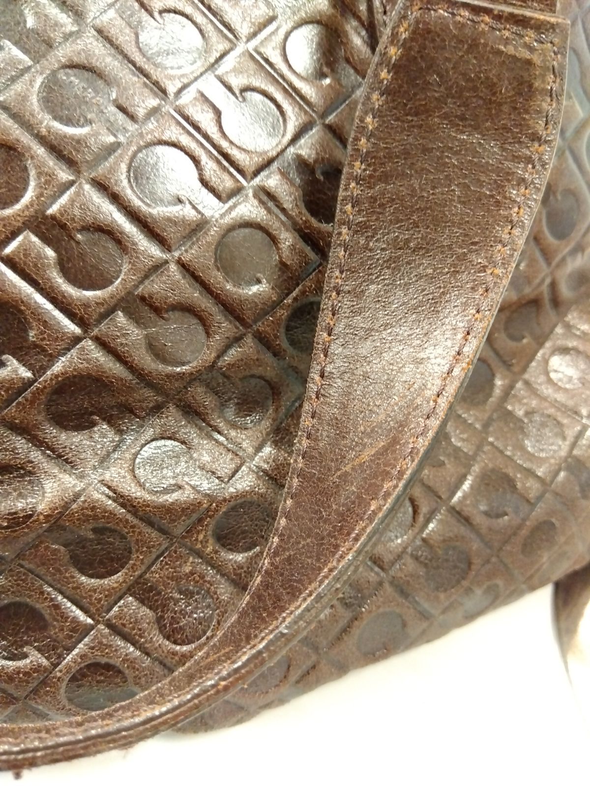 M7 ゲラルディーニ GHERARDINI ハンドバッグ レザー ダークブラウン