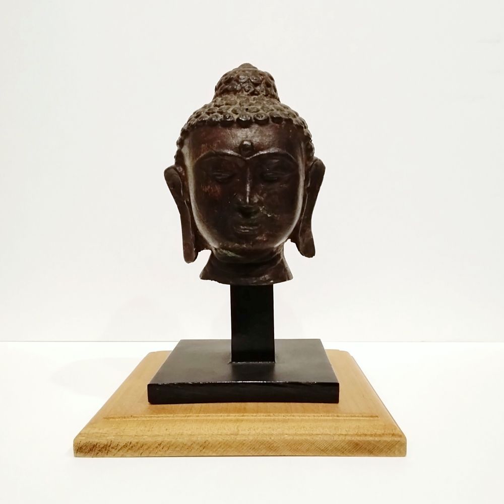 仏頭 銅製 仏像 古美術 骨董 アンティーク 仏教美術 オブジェ