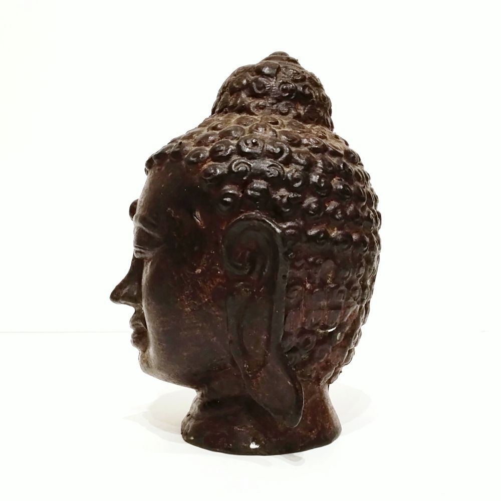 仏頭 銅製 仏像 古美術 骨董 アンティーク 仏教美術 オブジェ