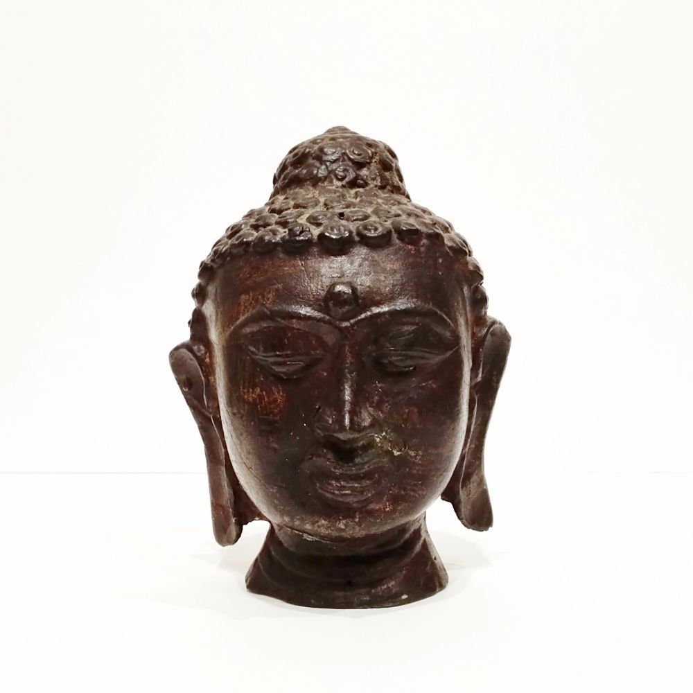 仏頭 銅製 仏像 古美術 骨董 アンティーク 仏教美術 オブジェ