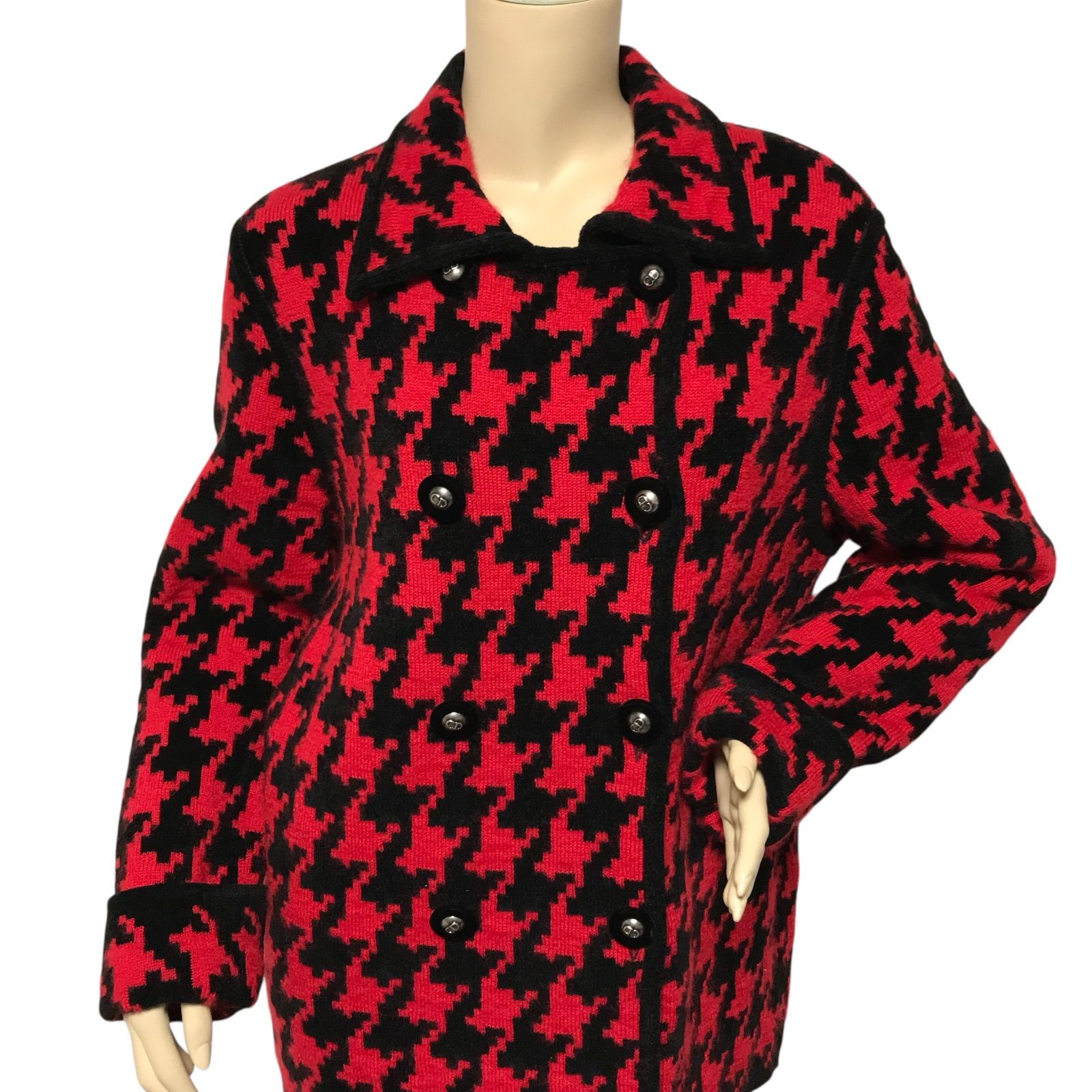 専用Christian Dior 千鳥格子 ジャケット 金具 CDロゴ ウール christian Dior】【イタリア製】クリスチャンディオール『千鳥格子柄