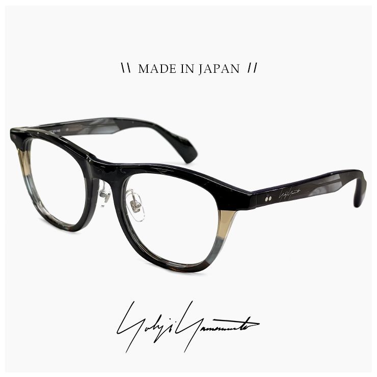ヨウジ ヤマモト メガネ 19-0109 1 c 01 Yohji Yamamoto 鯖江 メンズ 眼鏡 ブランド ウェリントン 型 マルチ アセテートフレーム ダミーレンズ発送