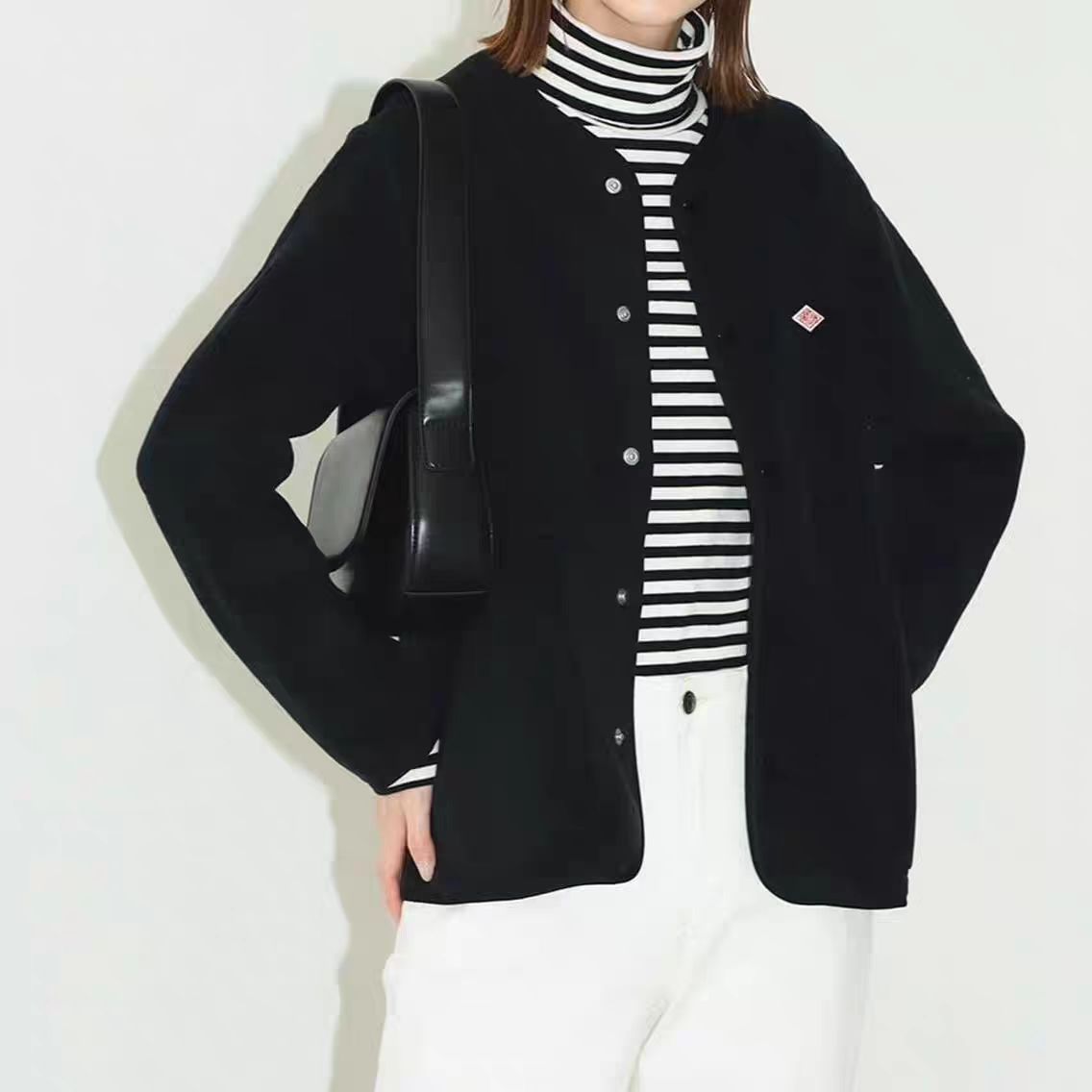 2025新色　DANTON フリース ノーカラー ジャケット カーディガン 2025新色 DANTON フリース ノーカラー ジャケット カーディガン